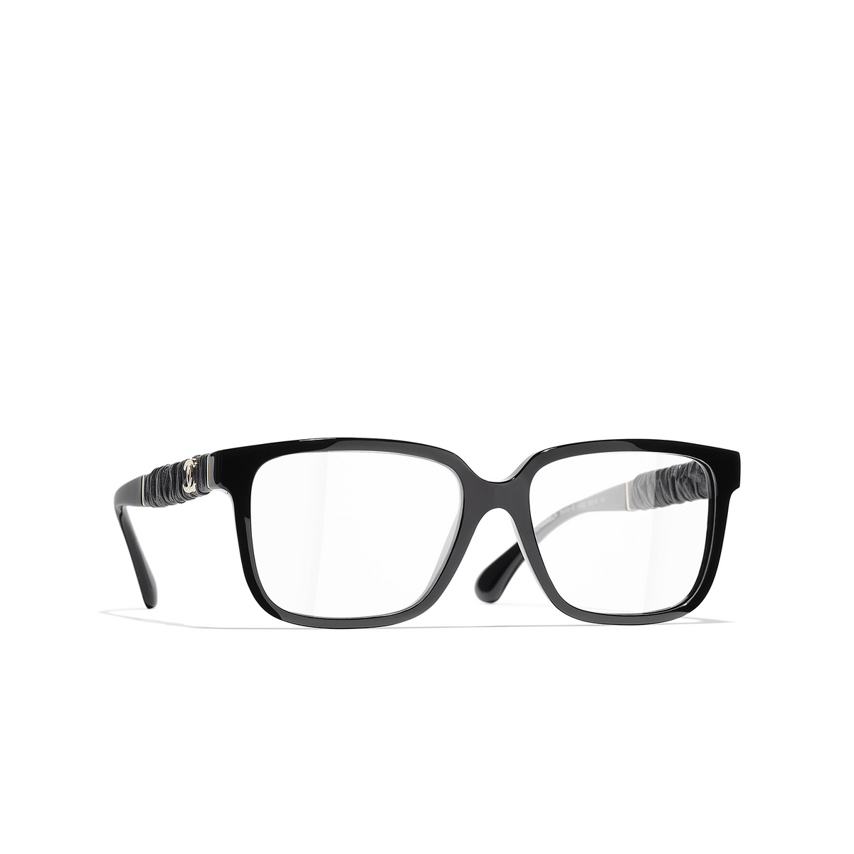 CHANEL square Eyeglasses C622 Black - three-quarters view