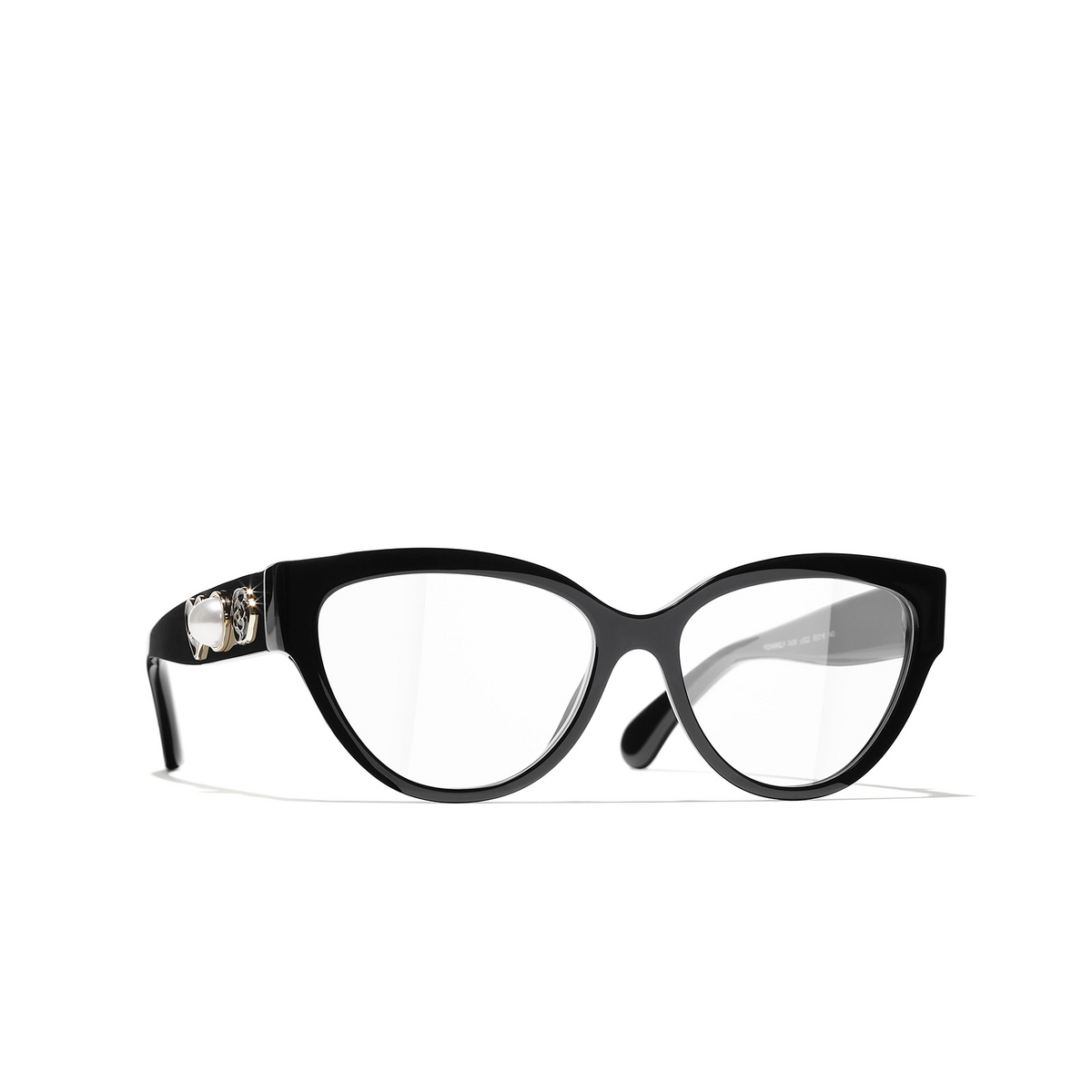 CHANEL cateye Eyeglasses C622 Black - three-quarters view