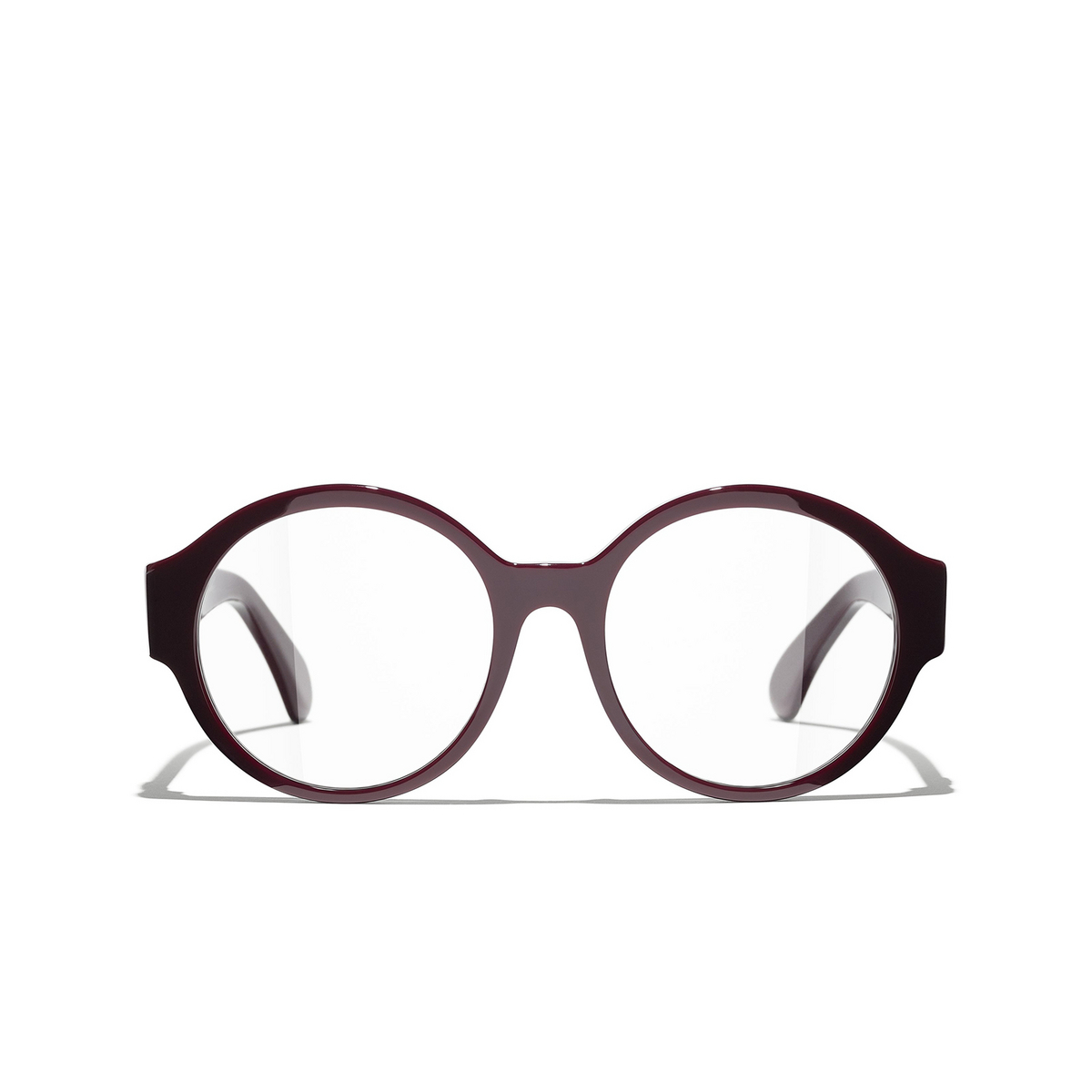CHANEL round Eyeglasses 1448 Red - front view