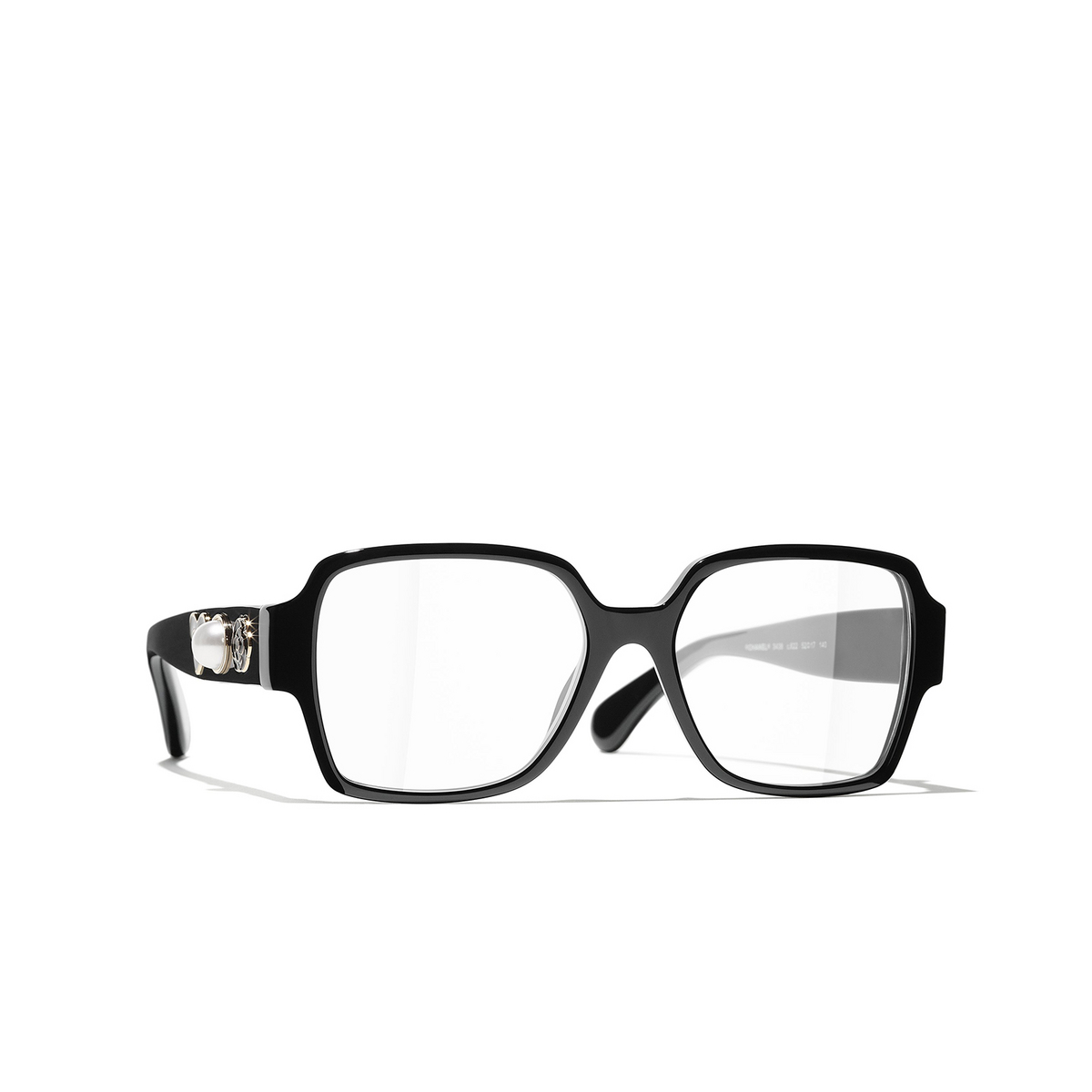 CHANEL square Eyeglasses C622 Black - three-quarters view