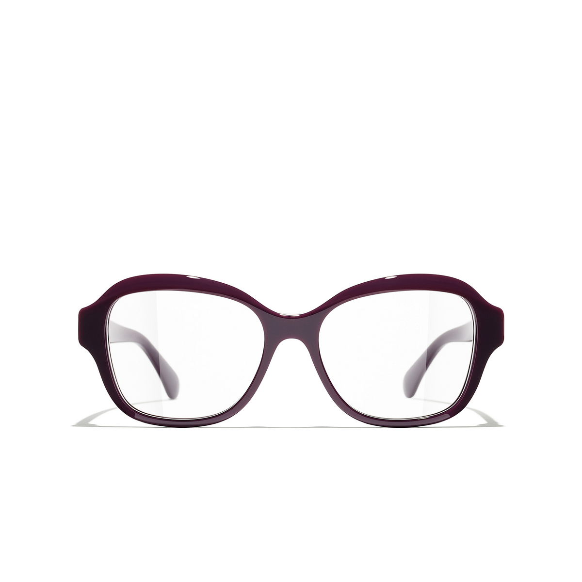 CHANEL square Eyeglasses 1068 Burgundy - front view