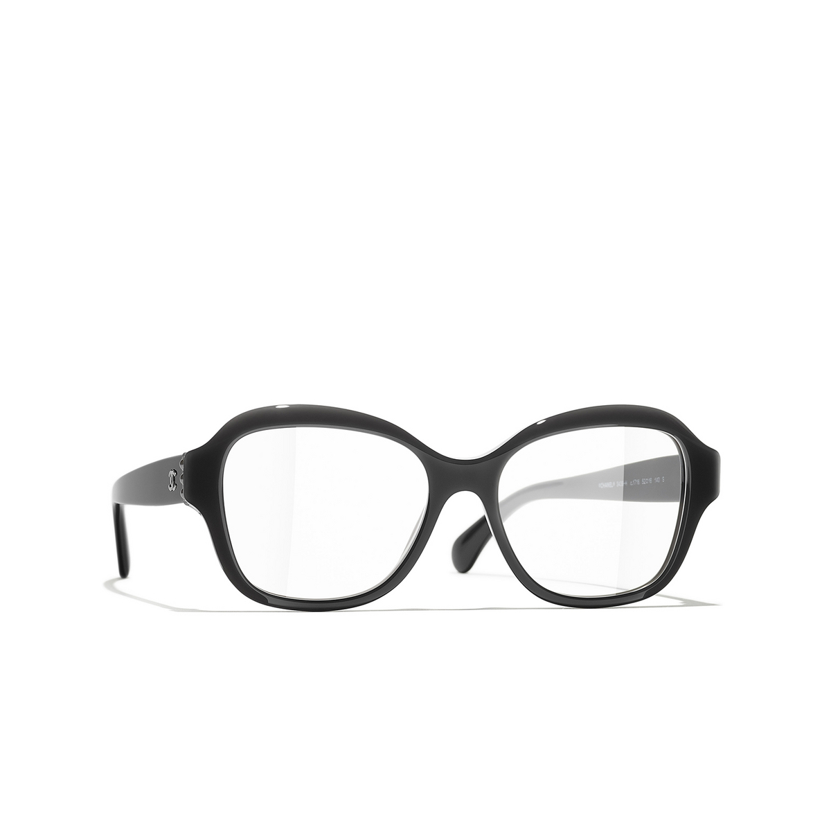 CHANEL square Eyeglasses 1716 Dark Grey - three-quarters view