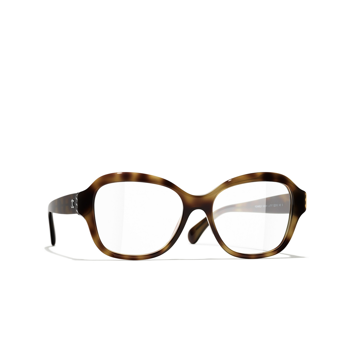 CHANEL square Eyeglasses 1717 Tortoise - three-quarters view