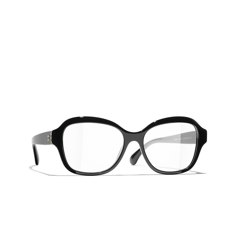 CHANEL square Eyeglasses C622 black & gold