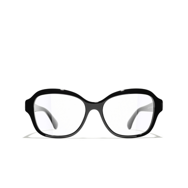 CHANEL square Eyeglasses C888 black - front view
