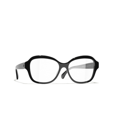 CHANEL square Eyeglasses C888 black - three-quarters view