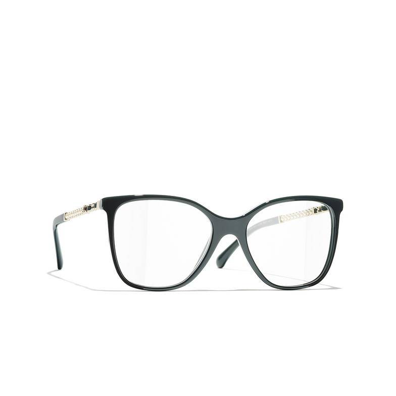 CHANEL square Eyeglasses 1459 dark green