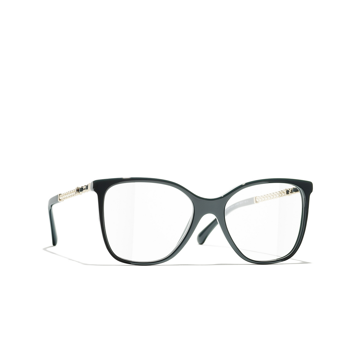 Occhiali quadrati CHANEL da vista 1459 Dark Green - tre quarti