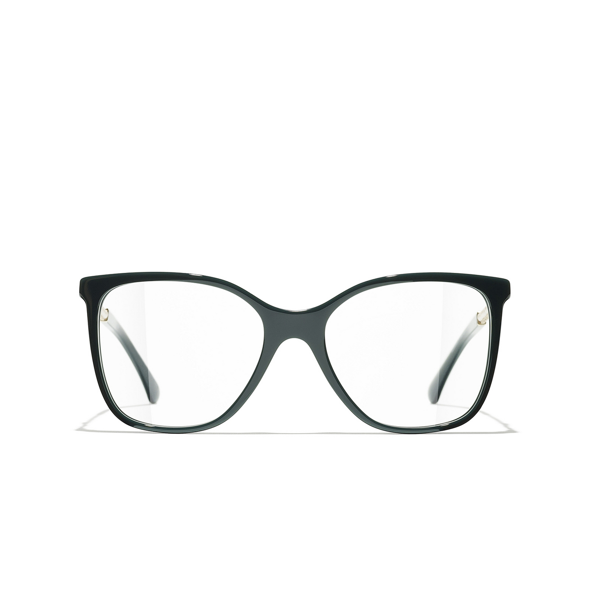 CHANEL square Eyeglasses 1459 Dark Green - front view