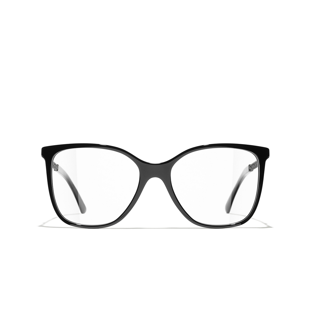 CHANEL square Eyeglasses C888 Black - front view