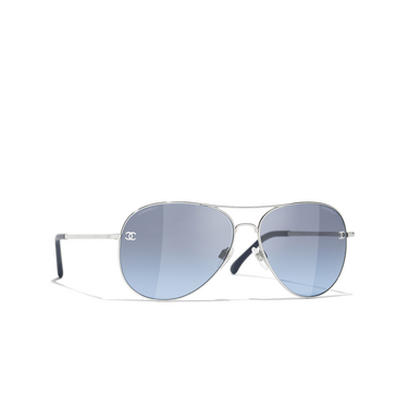 CHANEL pilot Sunglasses c124s2 silver