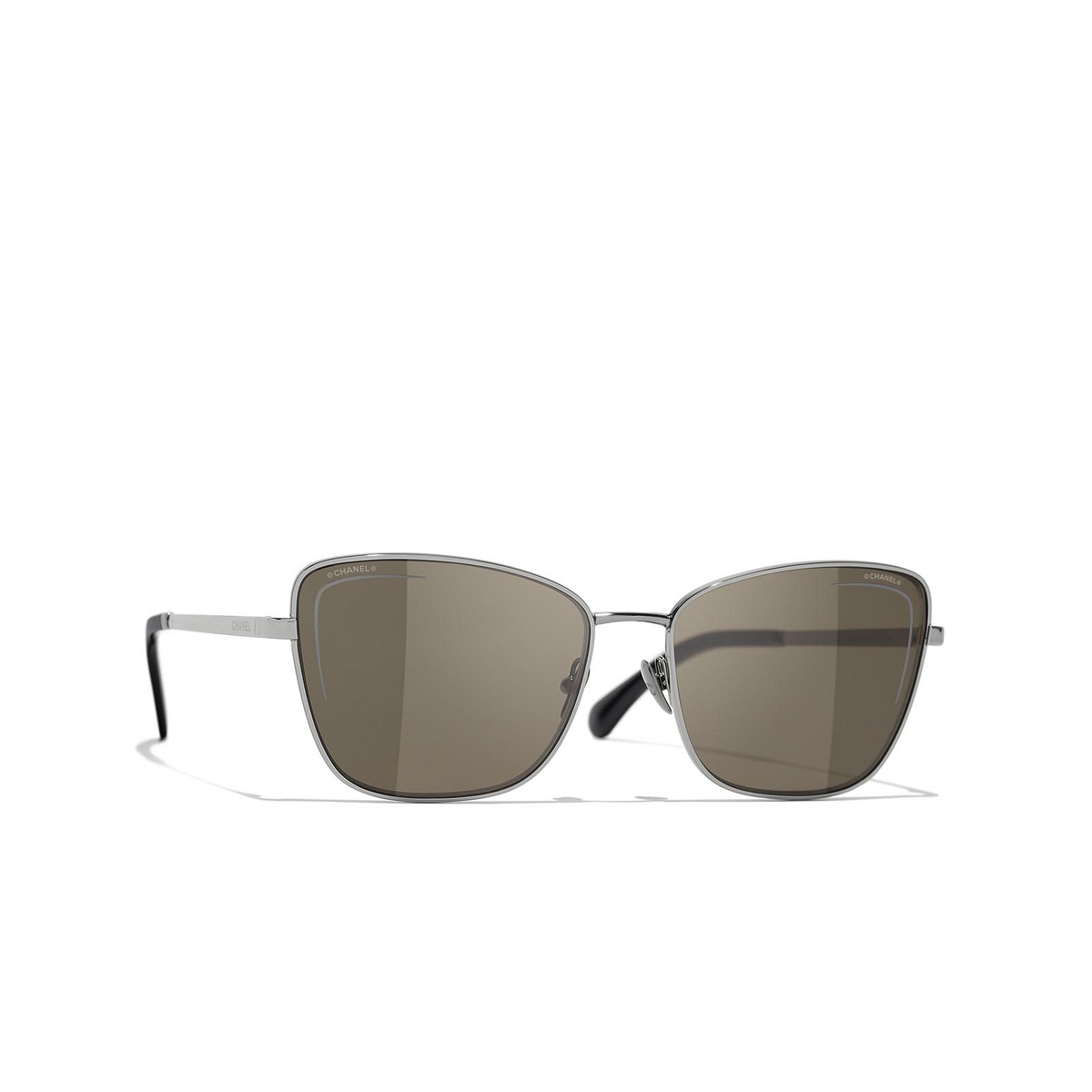 CHANEL cateye Sunglasses C108/3 Dark Silver - three-quarters view