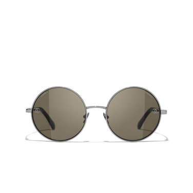 CHANEL round Sunglasses C108/3 dark silver - front view