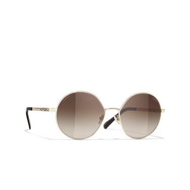 CHANEL round Sunglasses C395S5 gold - three-quarters view