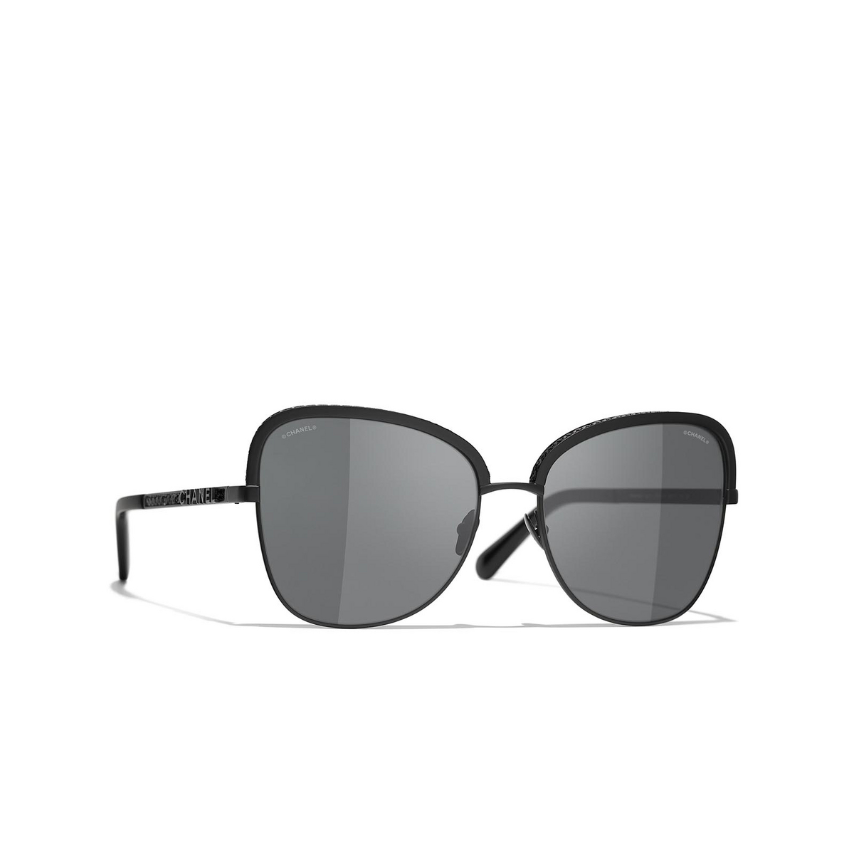 CHANEL square Sunglasses C101S4 Black - three-quarters view