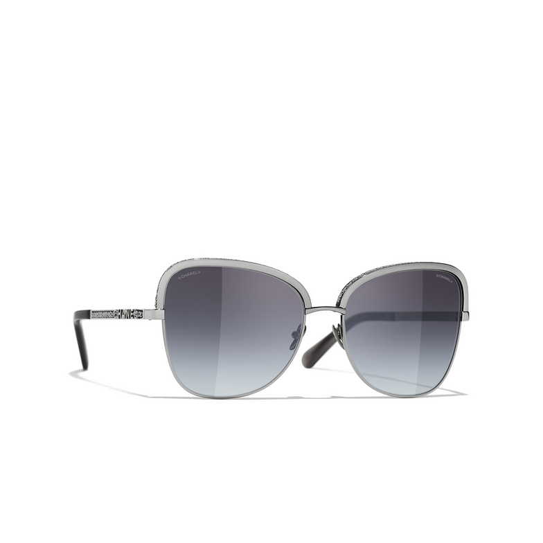 CHANEL square Sunglasses C108S6 dark silver