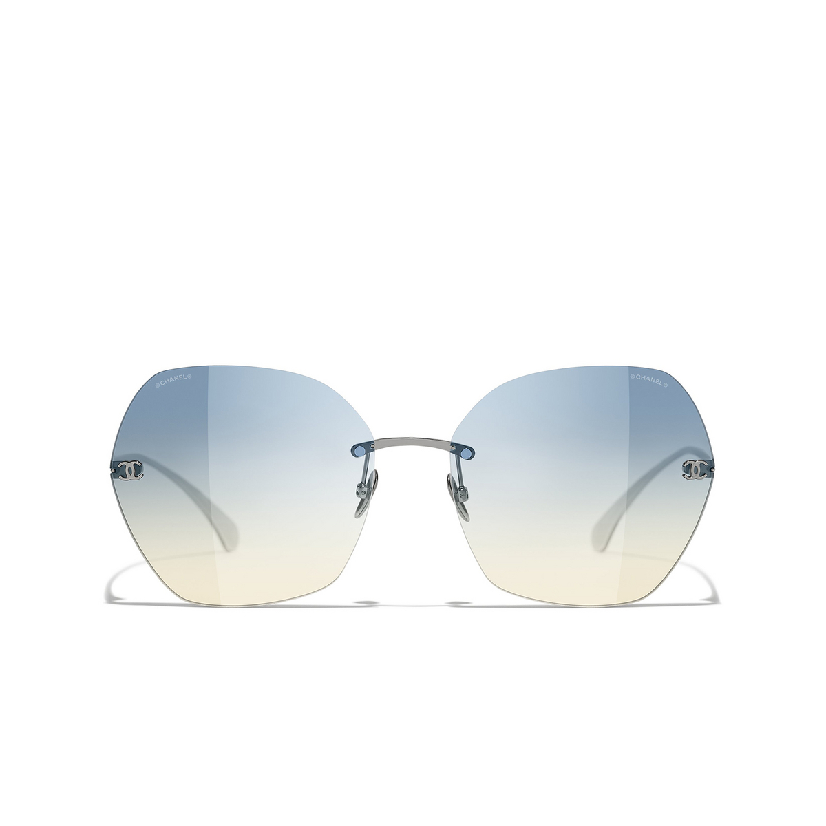 CHANEL square Sunglasses C10879 Dark Silver - front view