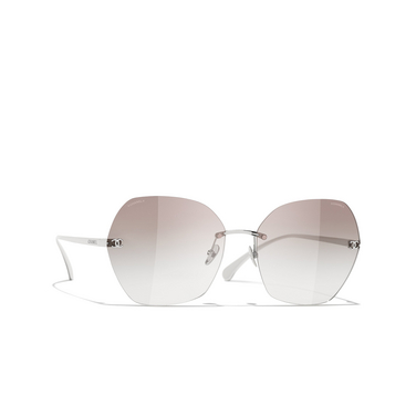 CHANEL quadratische sonnenbrille C12413 silver - Dreiviertelansicht