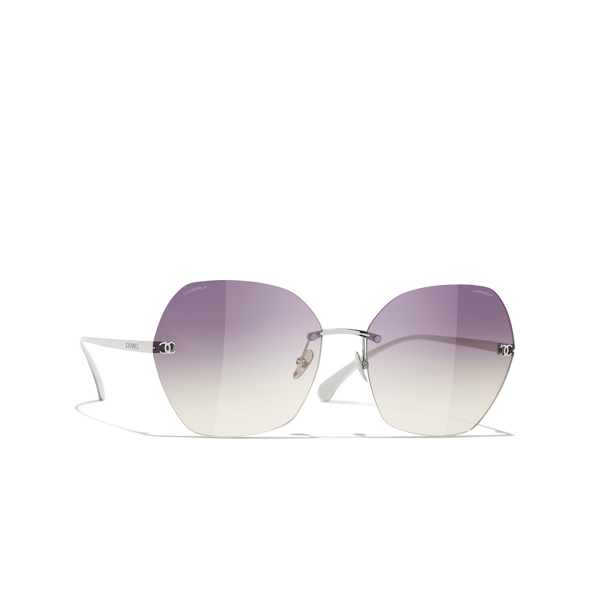 CHANEL square Sunglasses C1242Q Light Silver - three-quarters view