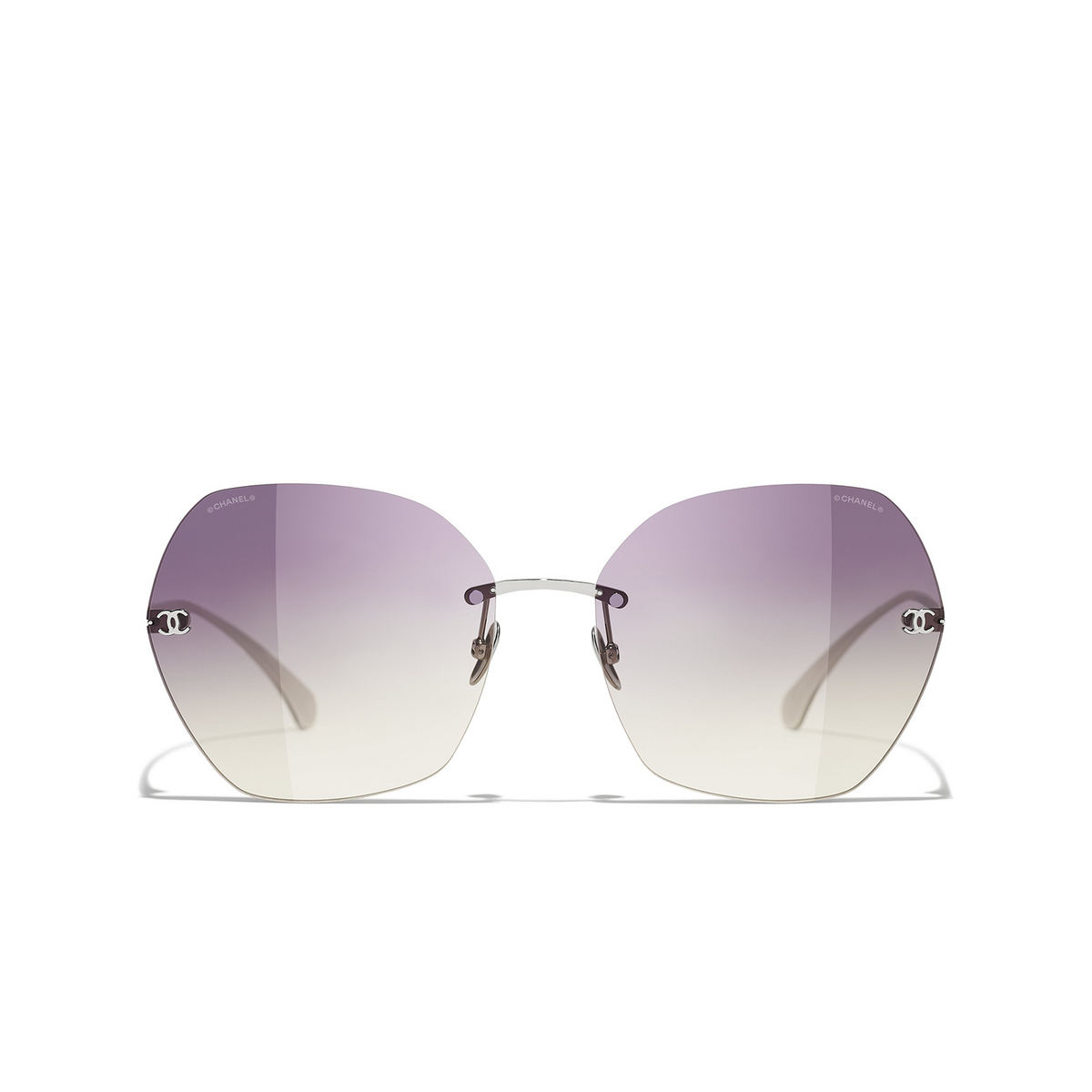 CHANEL square Sunglasses C1242Q Light Silver - front view