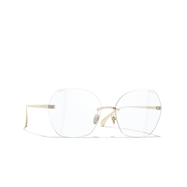 CHANEL square Sunglasses C395SB gold & black - three-quarters view