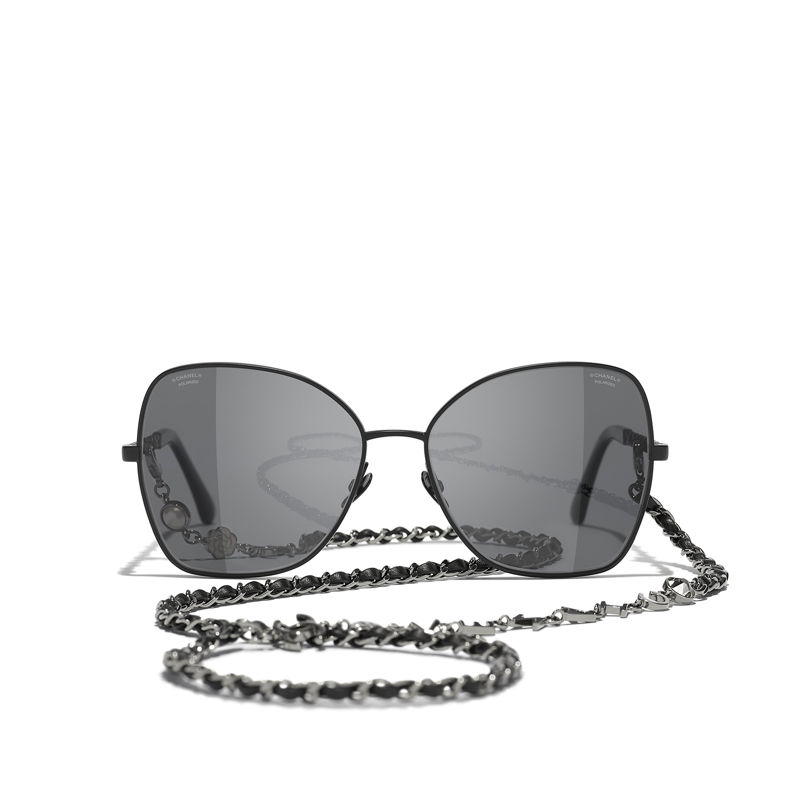 CHANEL butterfly Sunglasses C101T8 Black - front view