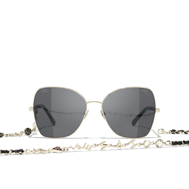 CHANEL butterfly Sunglasses c395t8 gold & black - front view