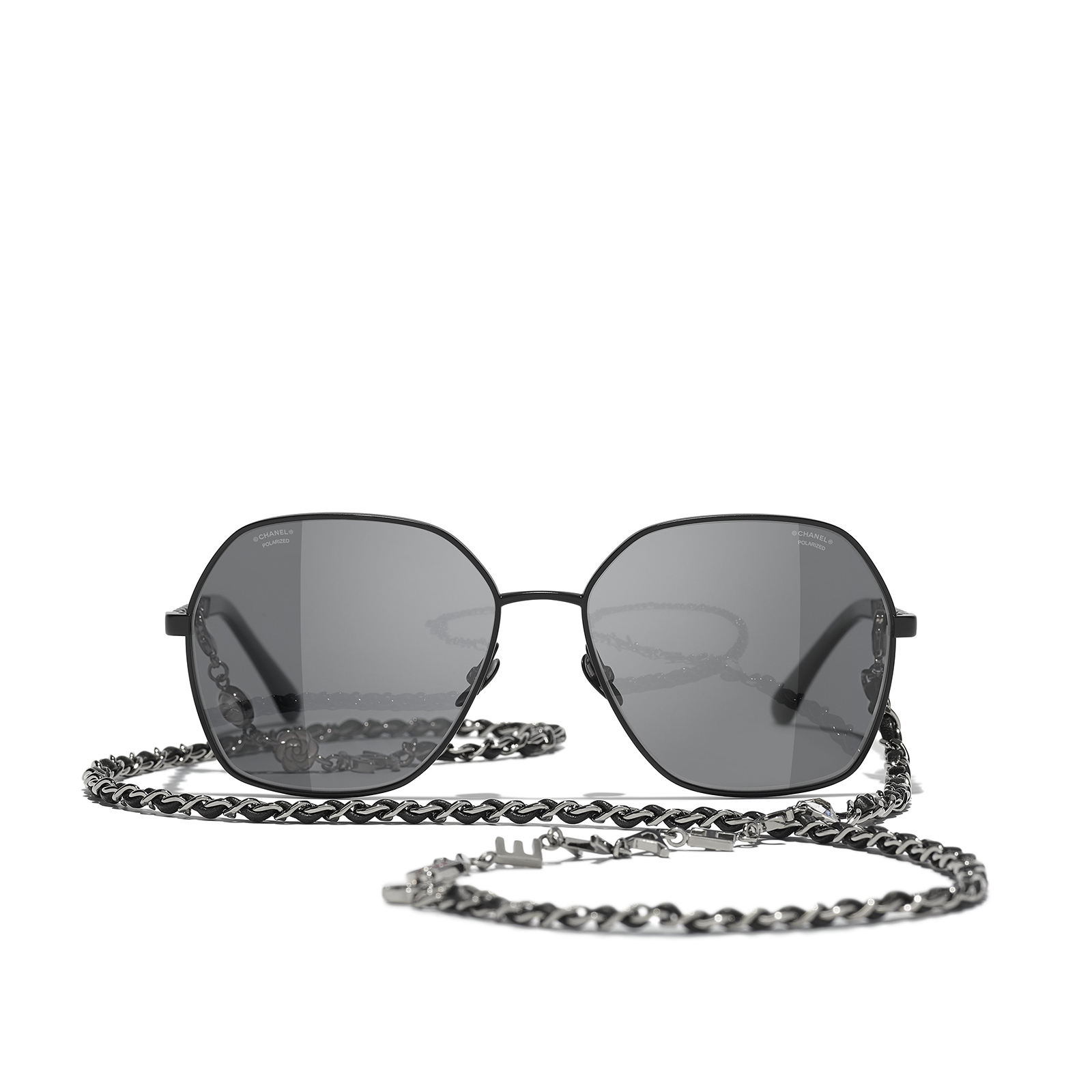 CHANEL square Sunglasses C101T8 Black - front view