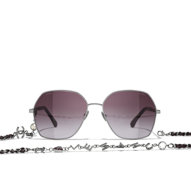 CHANEL square Sunglasses C108S1 dark silver & burgundy - front view