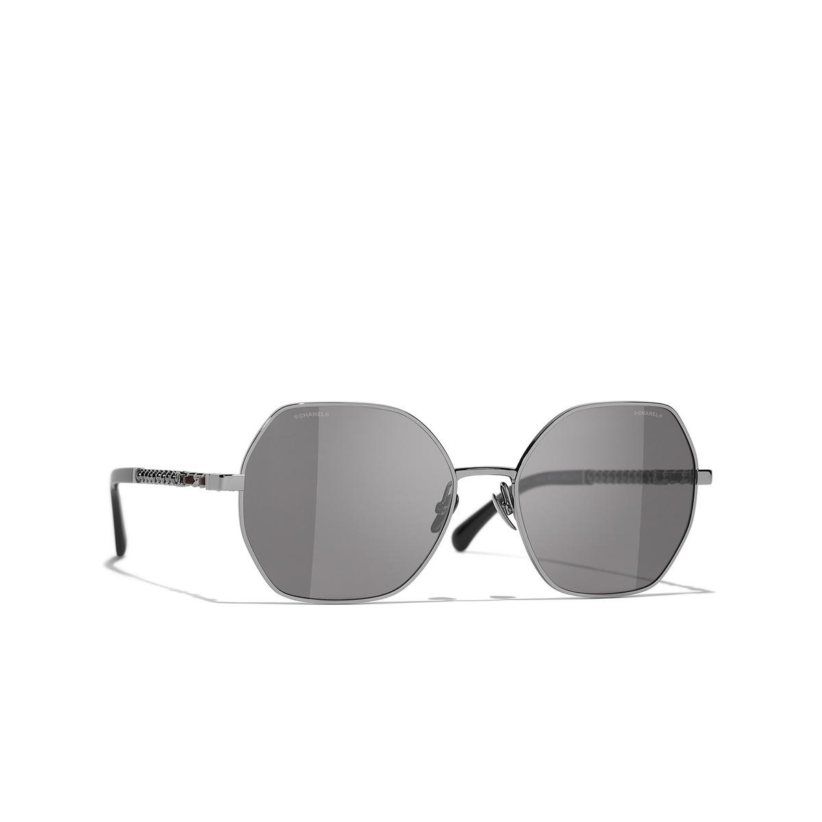 CHANEL square Sunglasses C10833 Gold & Dark Green - three-quarters view