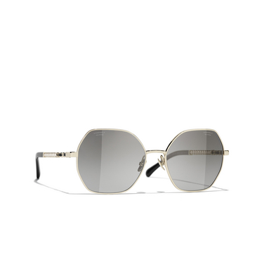 CHANEL square Sunglasses C395M3 gold & black - three-quarters view