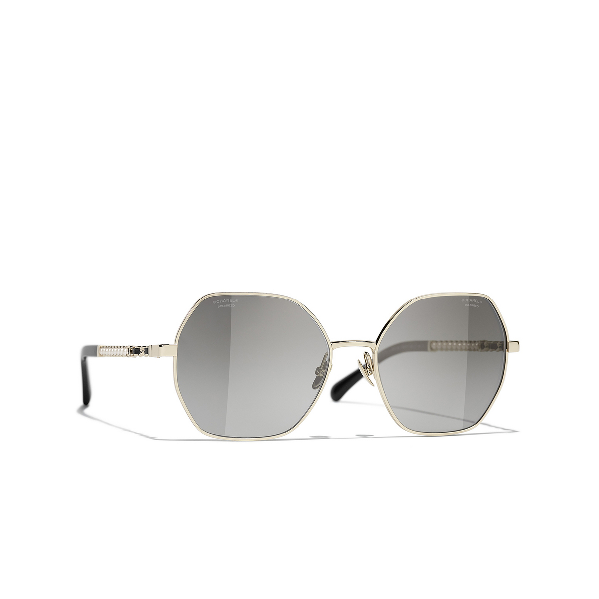 CHANEL square Sunglasses C395M3 Gold & Black - three-quarters view