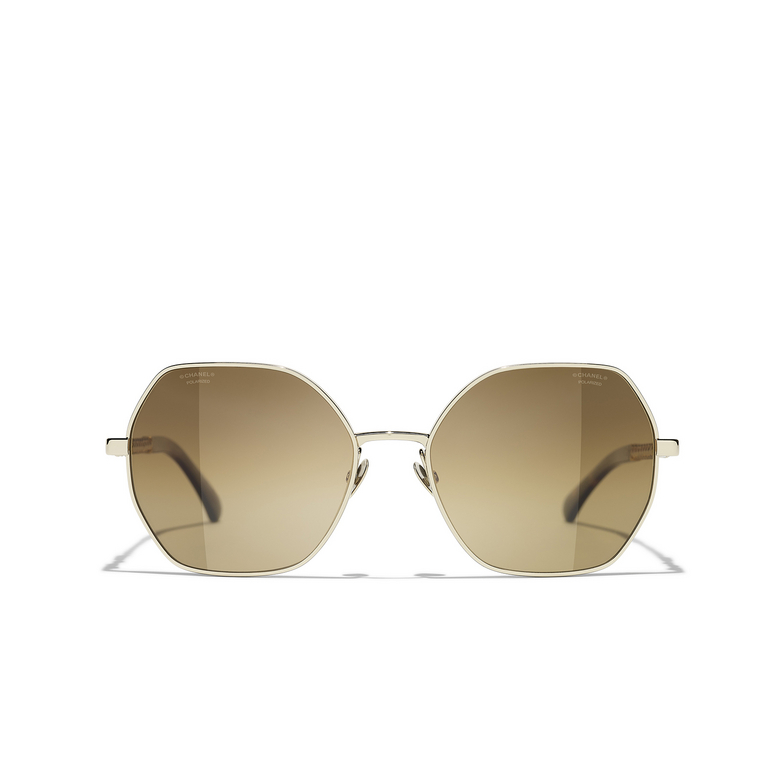 CHANEL square Sunglasses C422M2 gold & dark tortoise