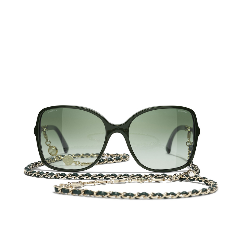 CHANEL square Sunglasses 1228S3 green & gold