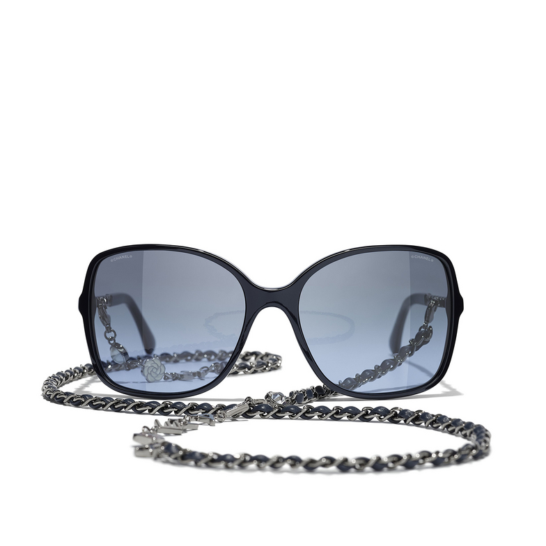 CHANEL square Sunglasses 1462S2 blue & dark silver