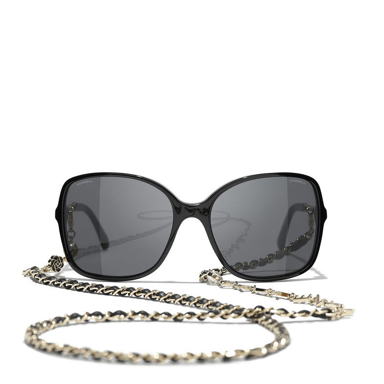 CHANEL square Sunglasses C622S4 black & gold