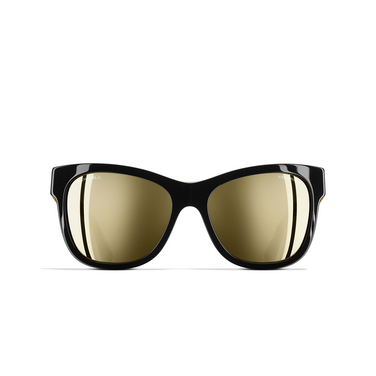 Gafas de sol cuadradas CHANEL 1609/5A black & gold - Vista delantera