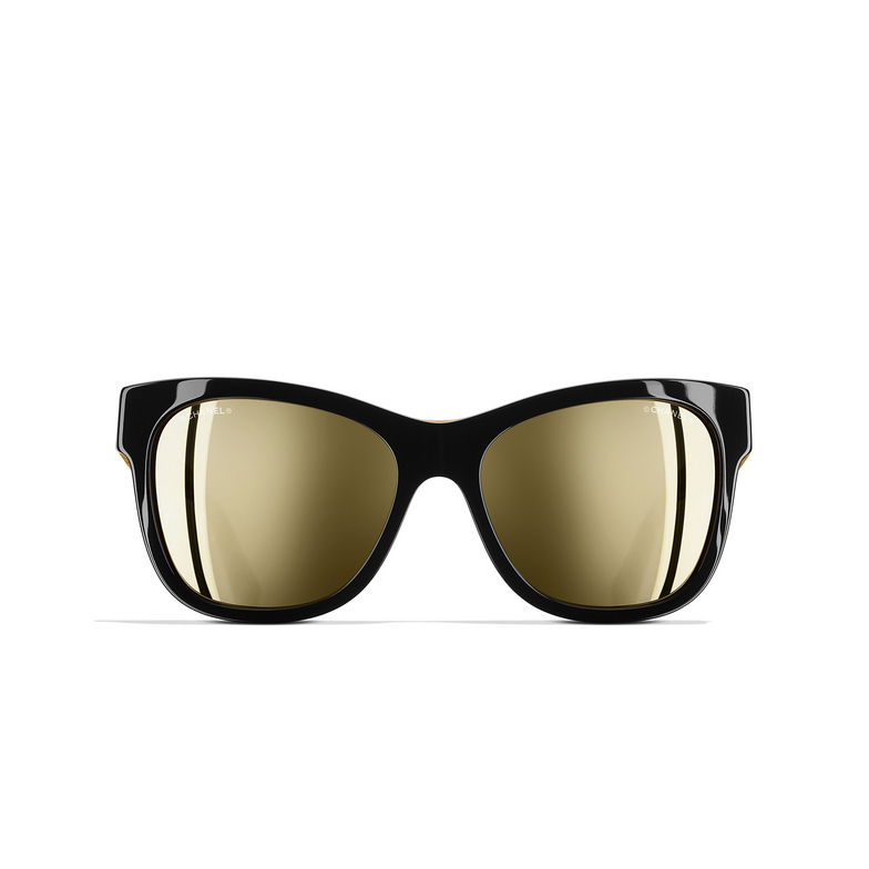 CHANEL square Sunglasses 1609/5A black & gold