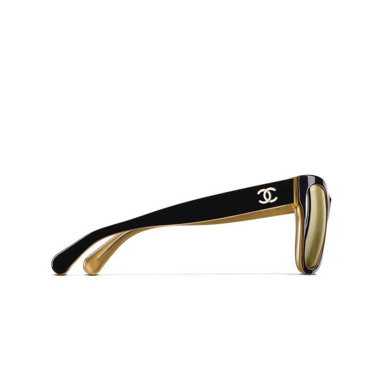 CHANEL quadratische sonnenbrille 1609/5A black & gold