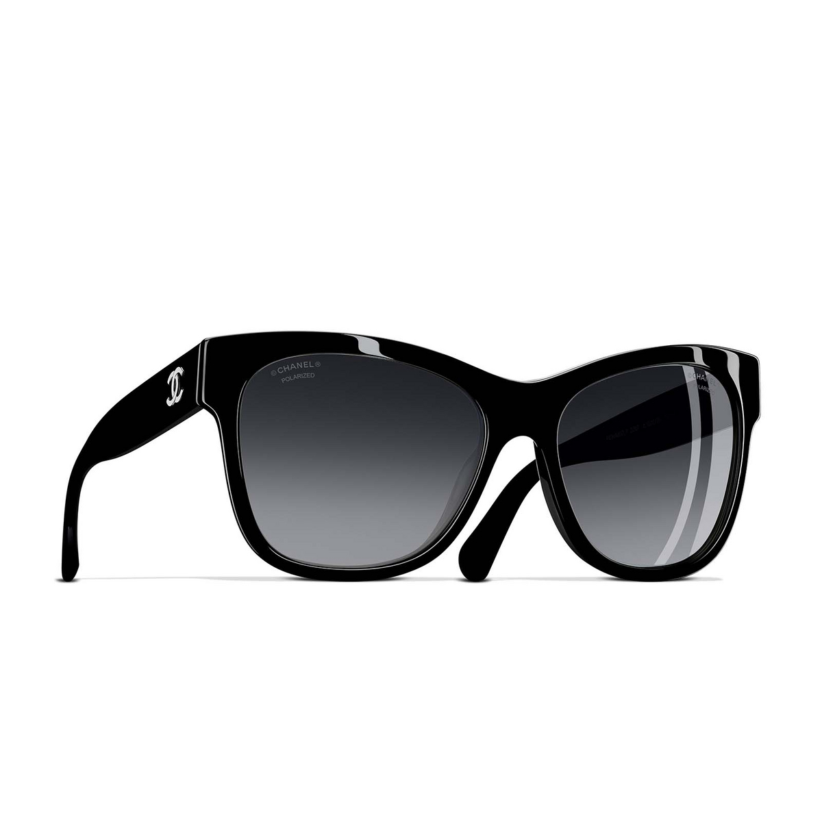 CHANEL square Sunglasses C501S8 Black - three-quarters view