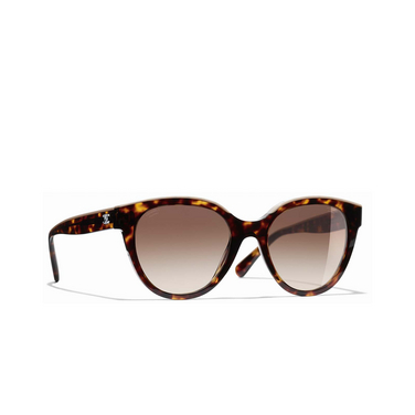 New In Stores Now CHANEL 5414 Butterfly Acetate Black Beige Sunglasses