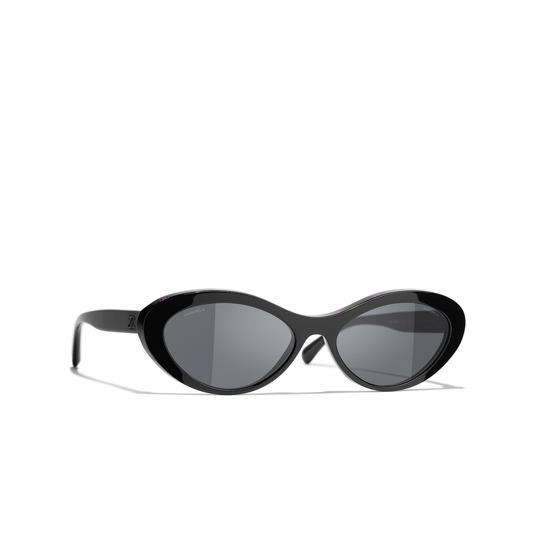 Solaires ovales CHANEL 1711S4 black & pink