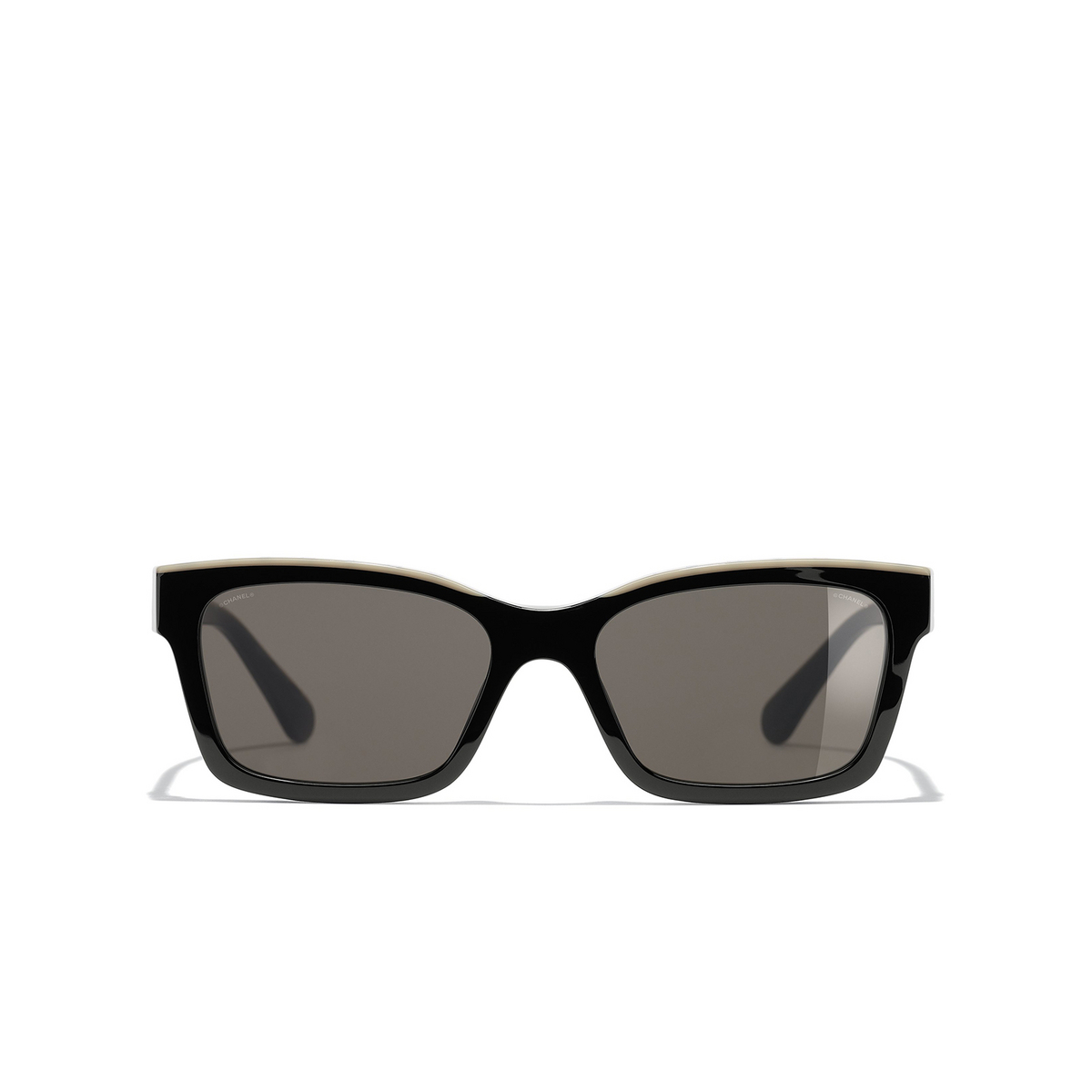 CHANEL square Sunglasses C534/3 Black & Beige - front view