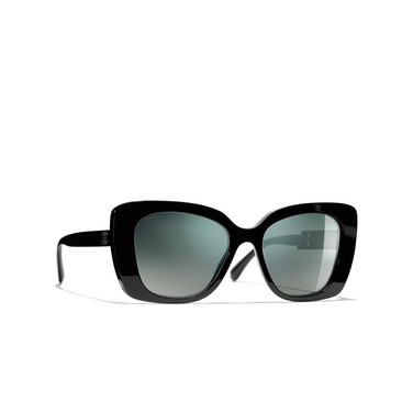 CHANEL quadratische sonnenbrille C50157 black - Dreiviertelansicht