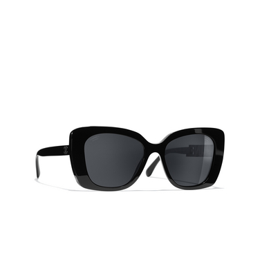 CHANEL square Sunglasses C501T8 black - three-quarters view