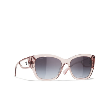CHANEL Schmetterlingsförmige sonnenbrille 1689S6 transparent pink - Dreiviertelansicht