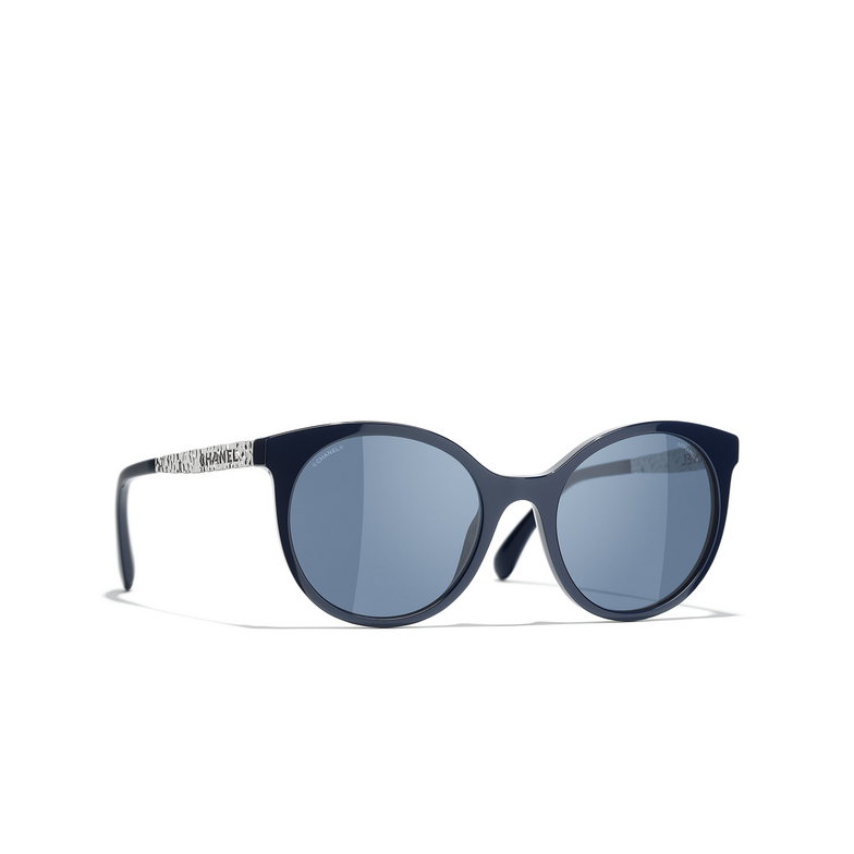 CHANEL pantos Sunglasses 164380 blue & silver