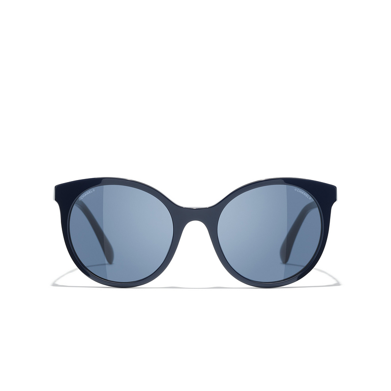 CHANEL pantos Sunglasses 164380 blue & silver