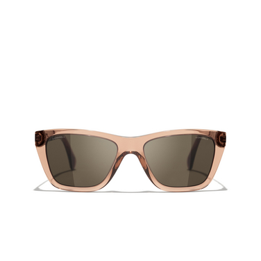 Gafas de sol rectangulares CHANEL 1651/3 transparent brown - Vista delantera