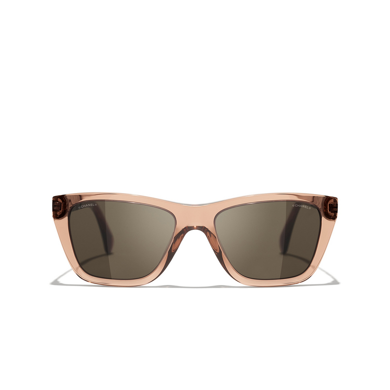 CHANEL rectangle Sunglasses 1651/3 transparent brown
